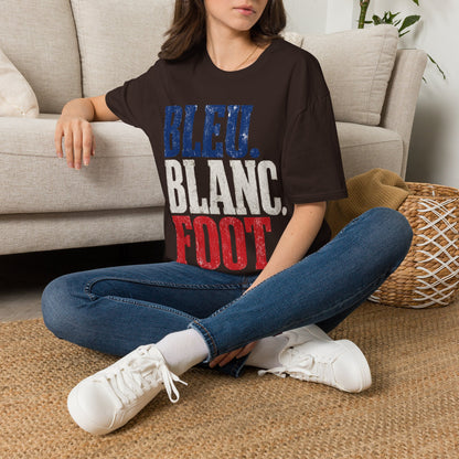 France T-Shirt — Bleu Blanc Foot Vintage French Flag Soccer Graphic Tee