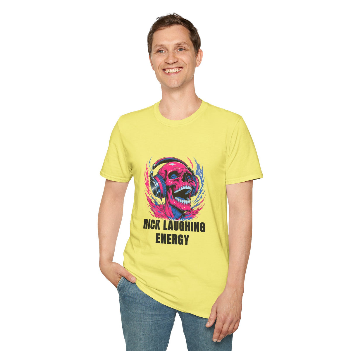 Skull Headphones T-Shirt — "Rich Laughing Energy" Graphic Tee - Trending Now - August 2026