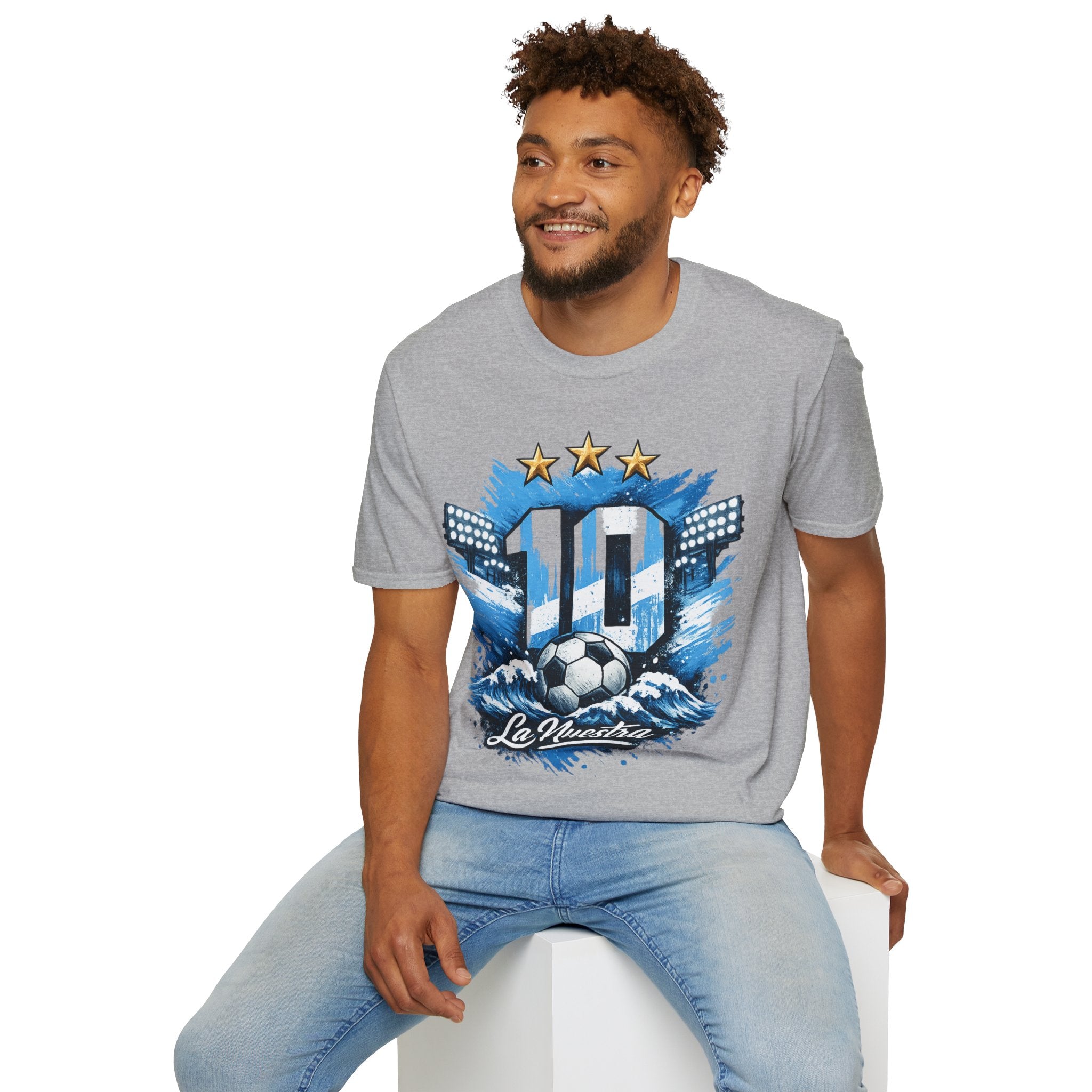 Argentina Soccer Fan T-Shirt — 'La Nuestra' #10 Jersey Design