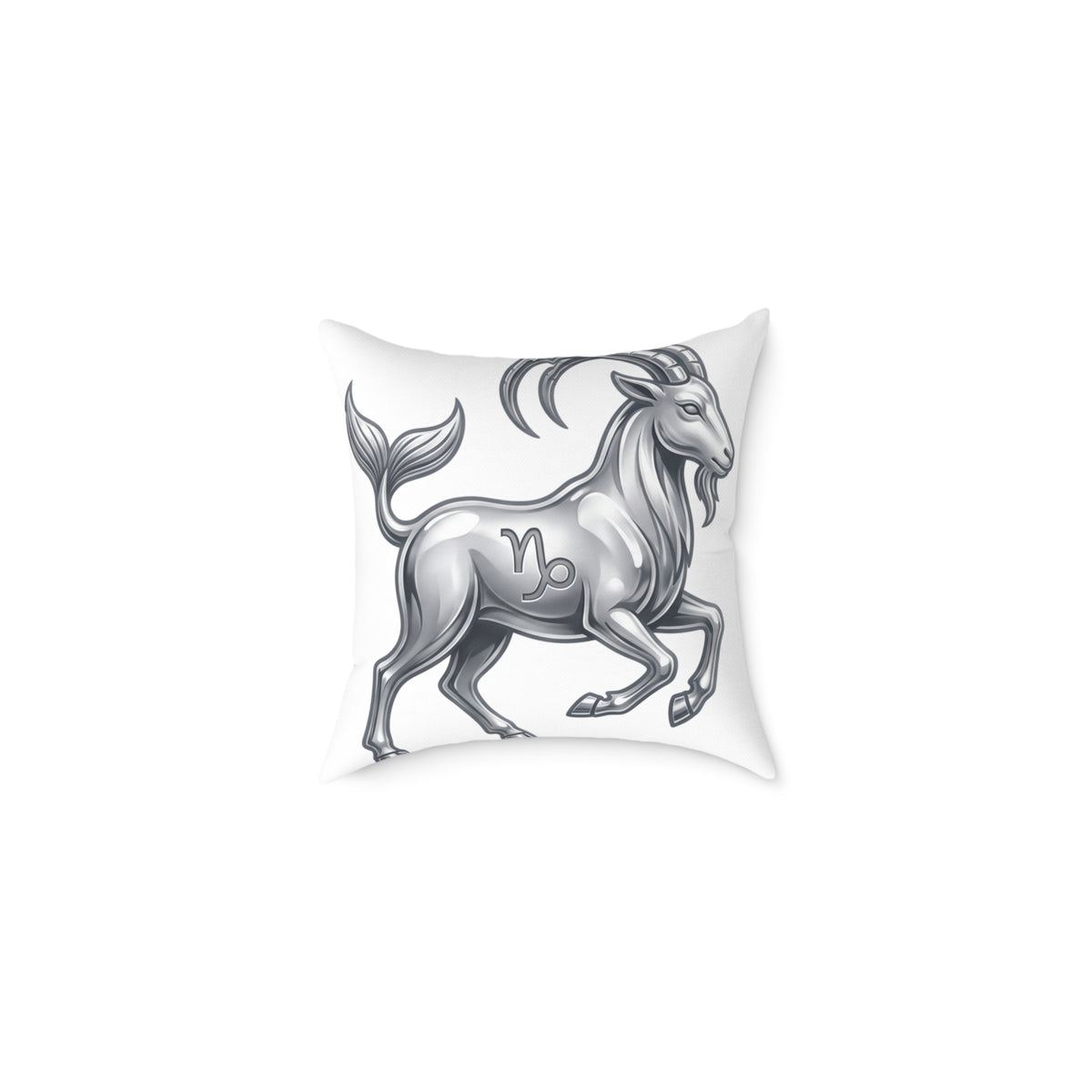 Capricorn Zodiac Pillow — Silver Goat Astrology Throw Pillow