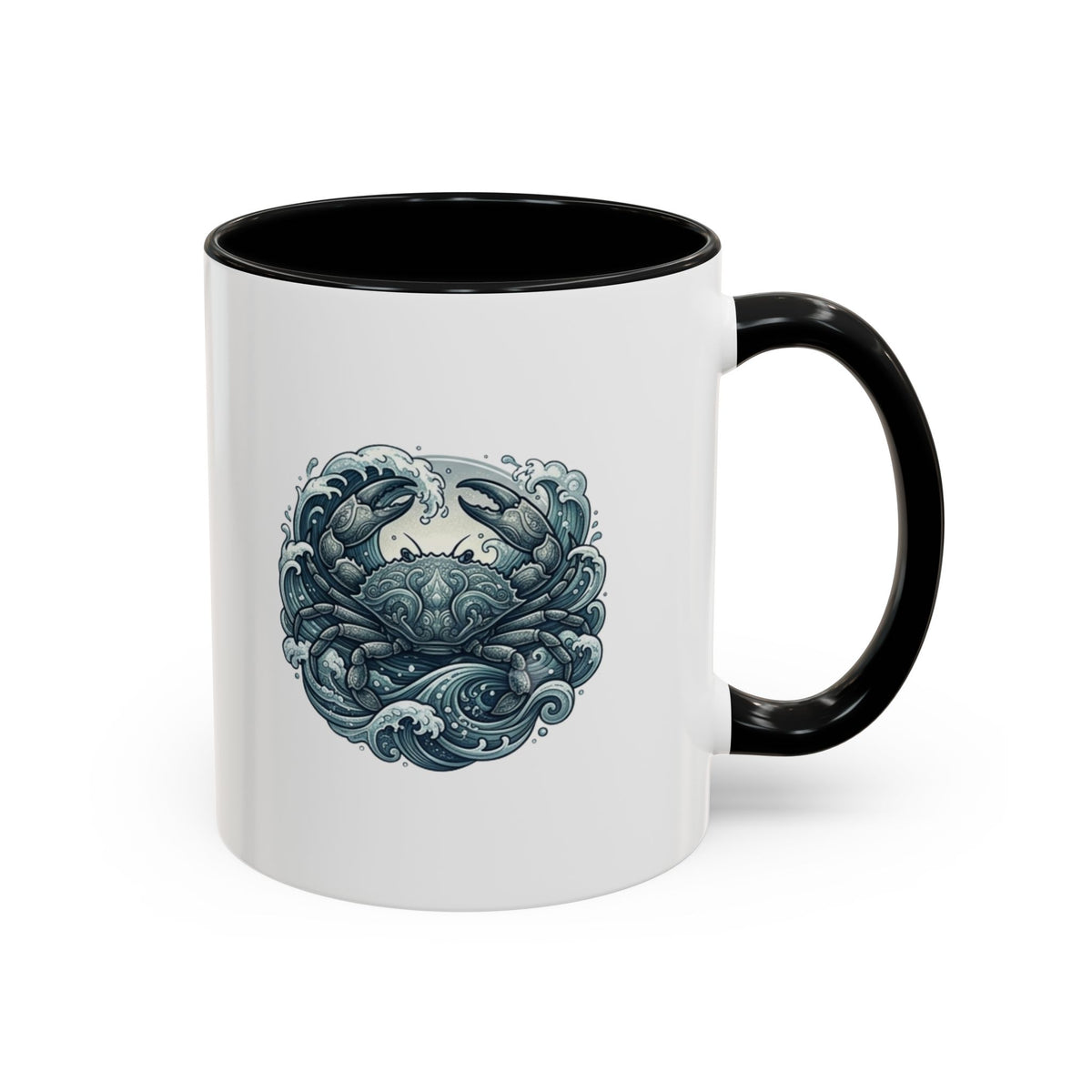 Cancer Zodiac Crab Ocean Crest Accent Coffee Mug