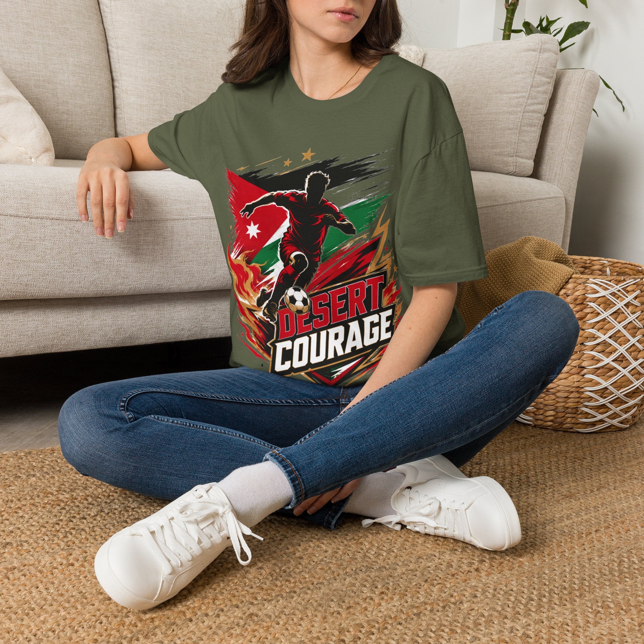 Jordan Soccer T‑Shirt — Desert Courage Flag Design