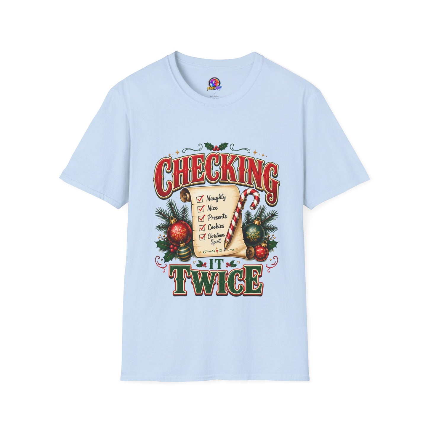 Checking It Twice Christmas T-Shirt — Naughty or Nice Holiday Tee