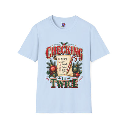 Checking It Twice Christmas T-Shirt — Naughty or Nice Holiday Tee