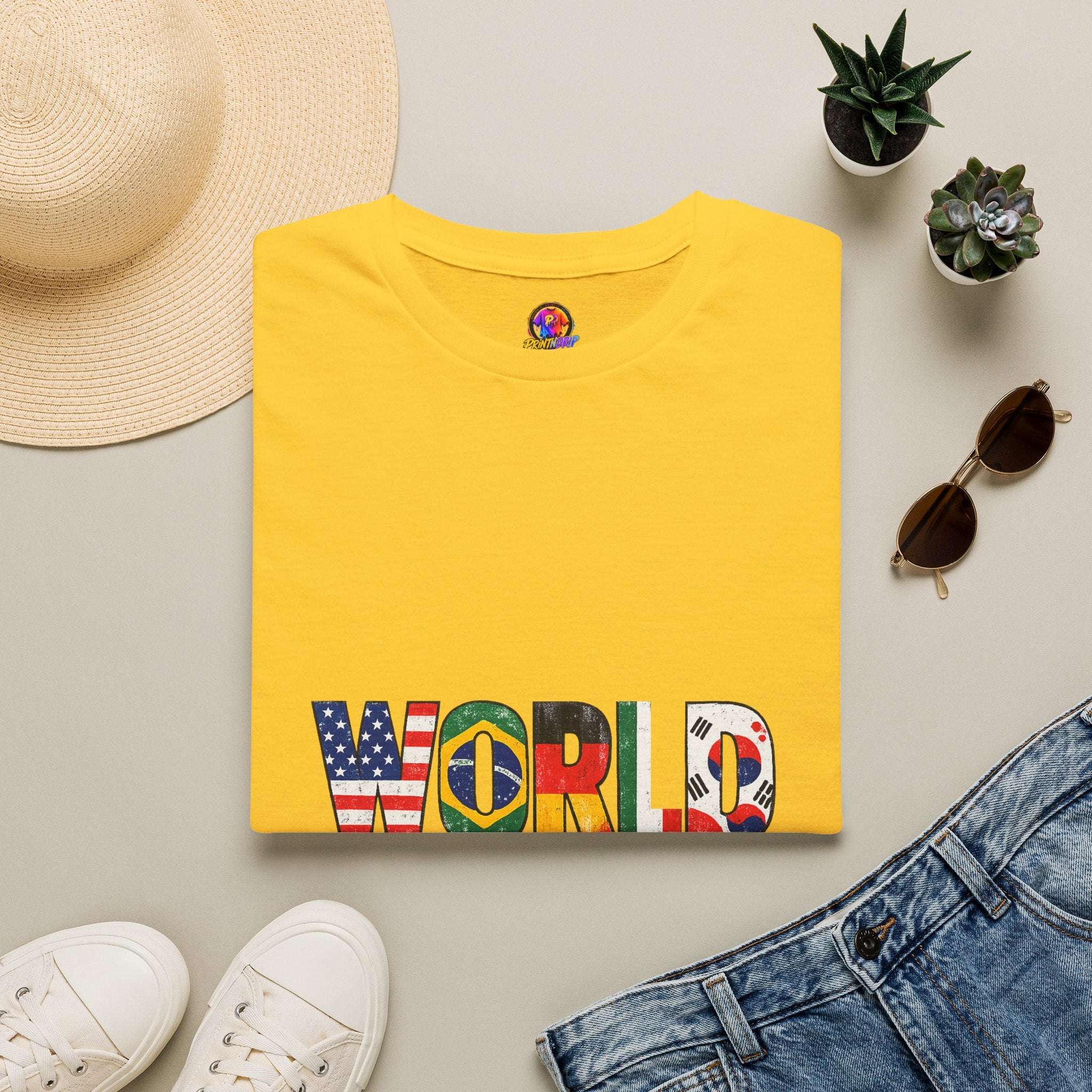World Cup Flag Graphic T-Shirt — 'WORLD CUP' International Soccer Fans Tee