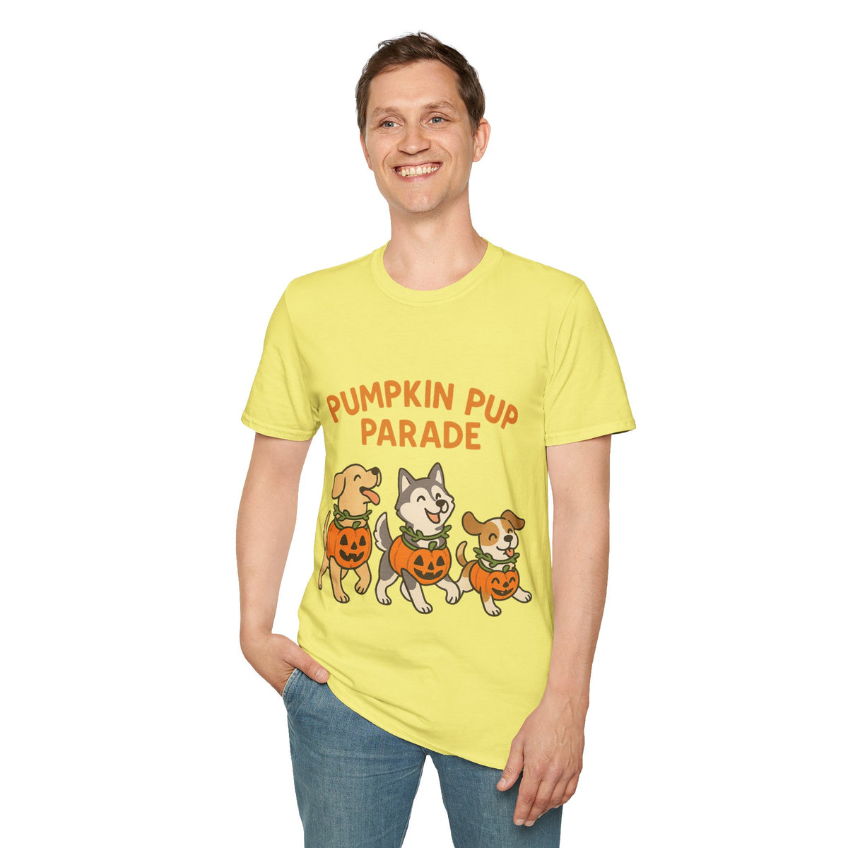 Pumpkin Pup Parade Graphic Tee, Cute Halloween Dogs Fall Season T-Shirt - Trending Now - September 2026