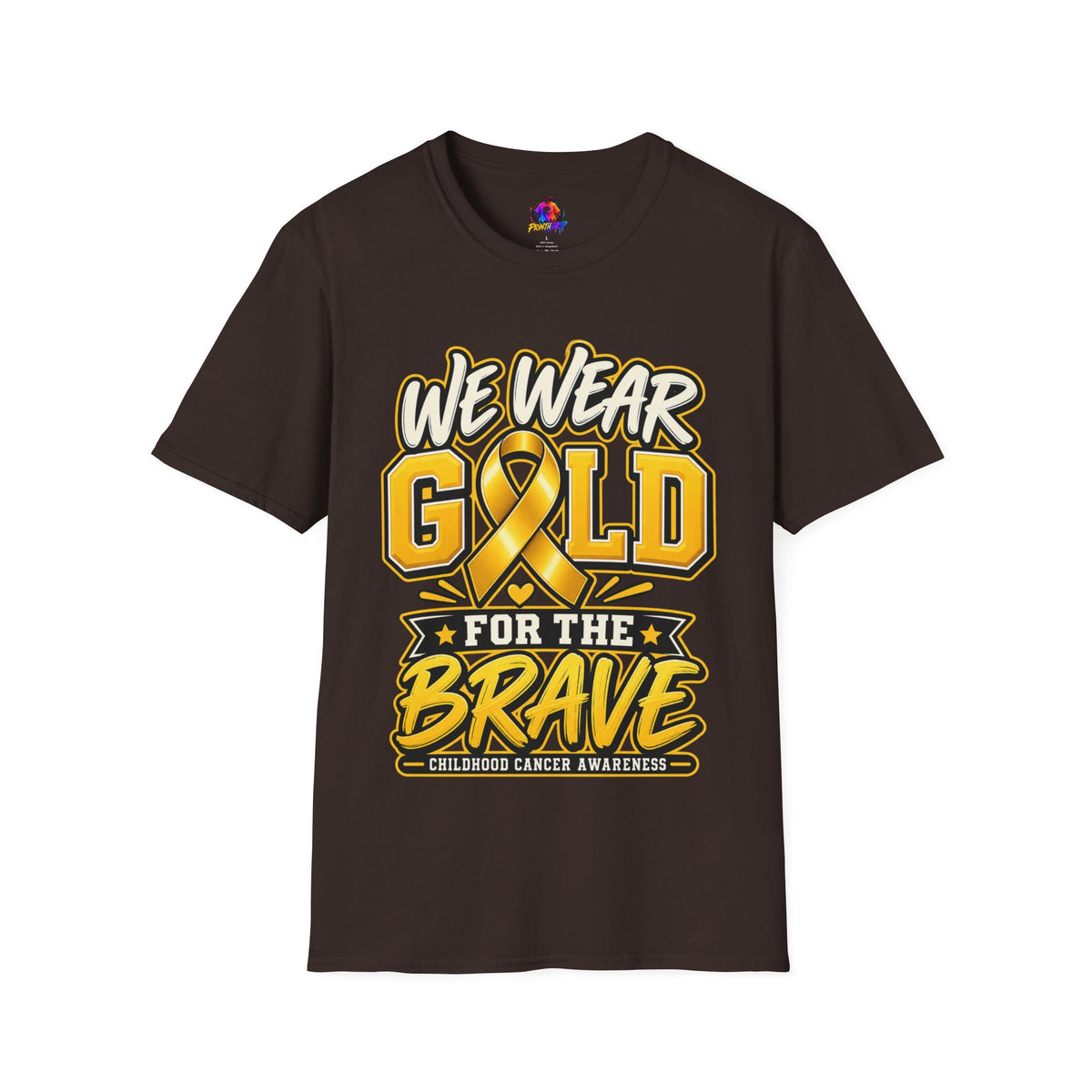 Childhood Cancer Awareness T-Shirt — "We Wear Gold For The Brave"