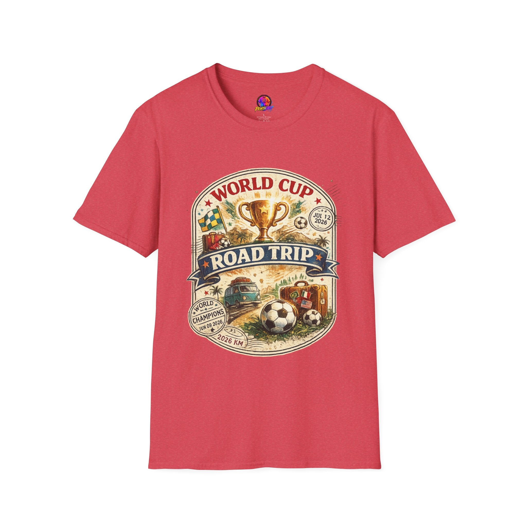 World Cup Road Trip T-Shirt — Vintage Soccer Trophy Design