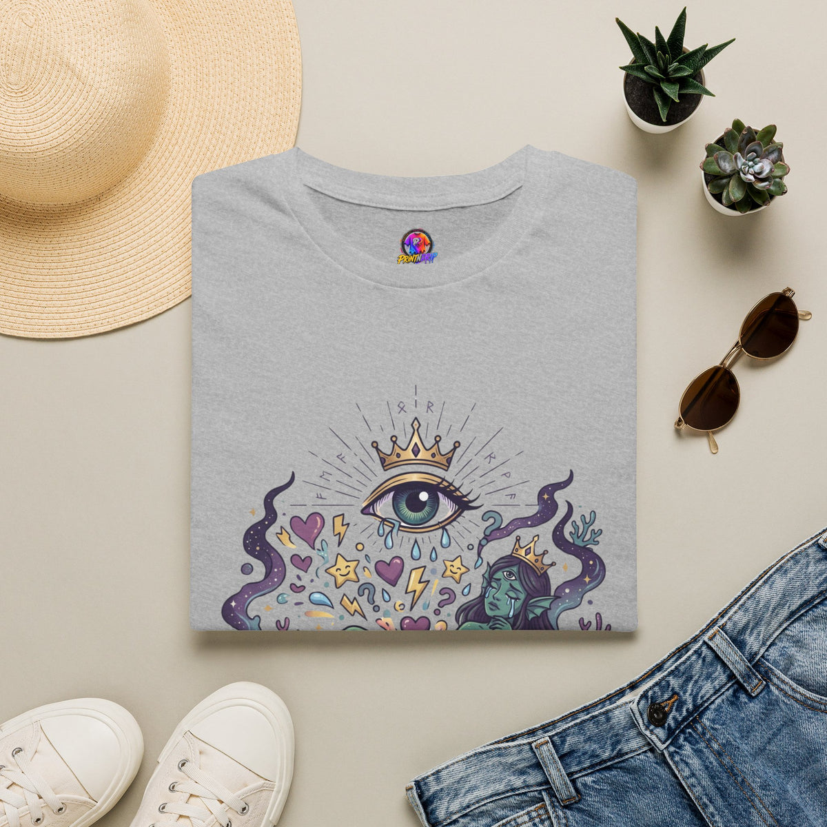 Mystic Eye Graphic T‑Shirt — 'Professional Over‑Feeler' Surreal Tee