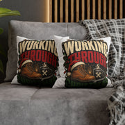 Christmas Work Boots Pillowcase Modern Day Christmas  – "Working Through Christmas" Holiday Throw Pillow Cover