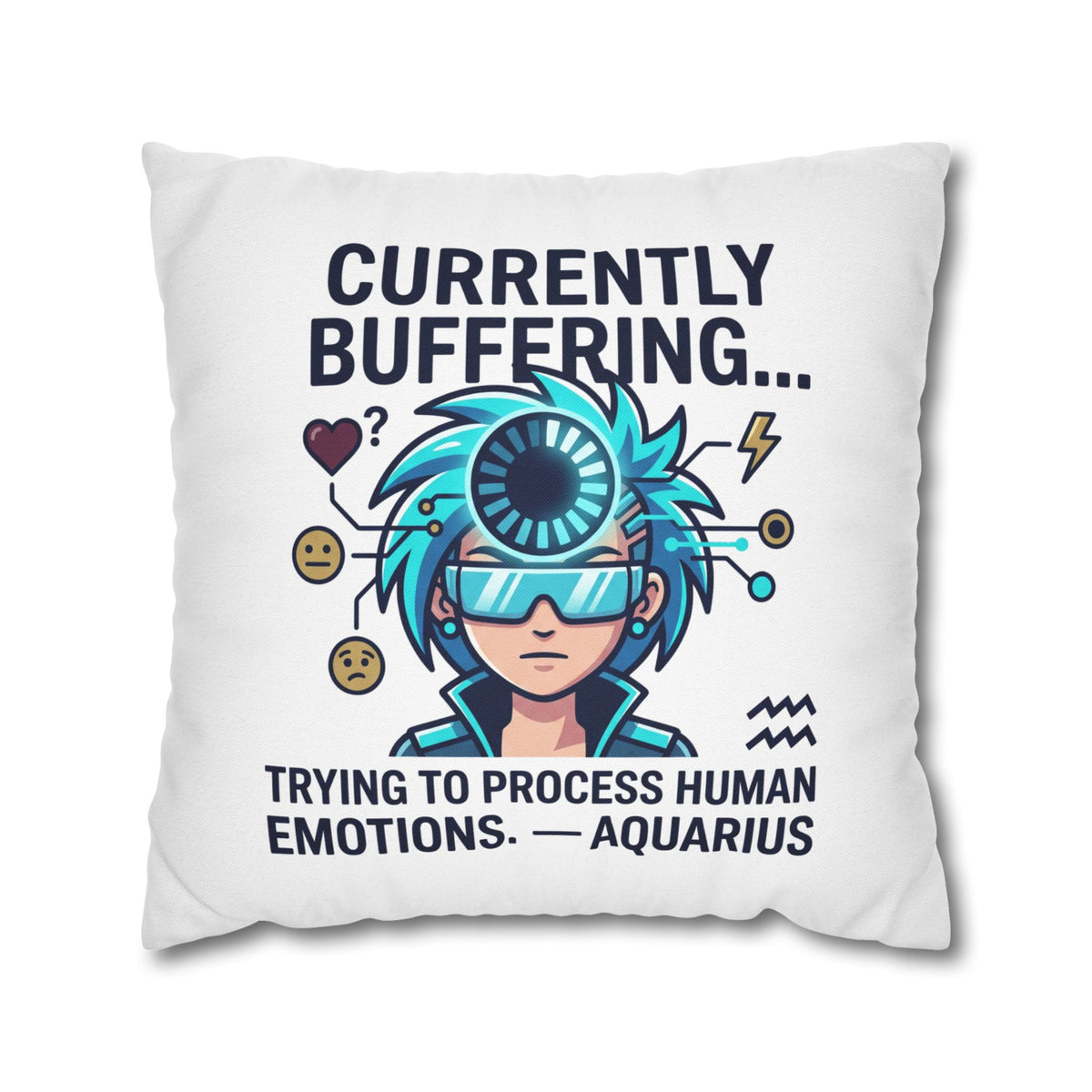 Aquarius Zodiac Spun Polyester Square Pillowcase