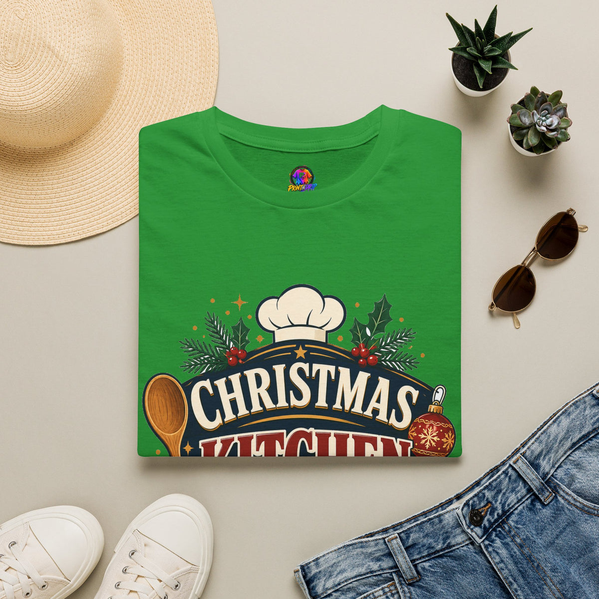 Christmas Kitchen Captain T-Shirt — Festive Holiday Cooking Tee
