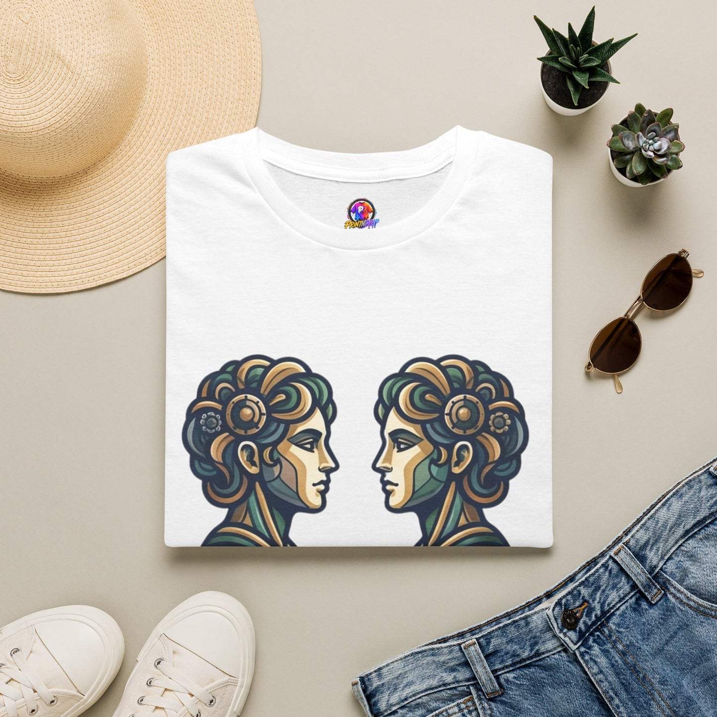 Gemini Zodiac T‑Shirt — Vintage Twins Astrology Tee ("Gemini: Jack of All Trades")