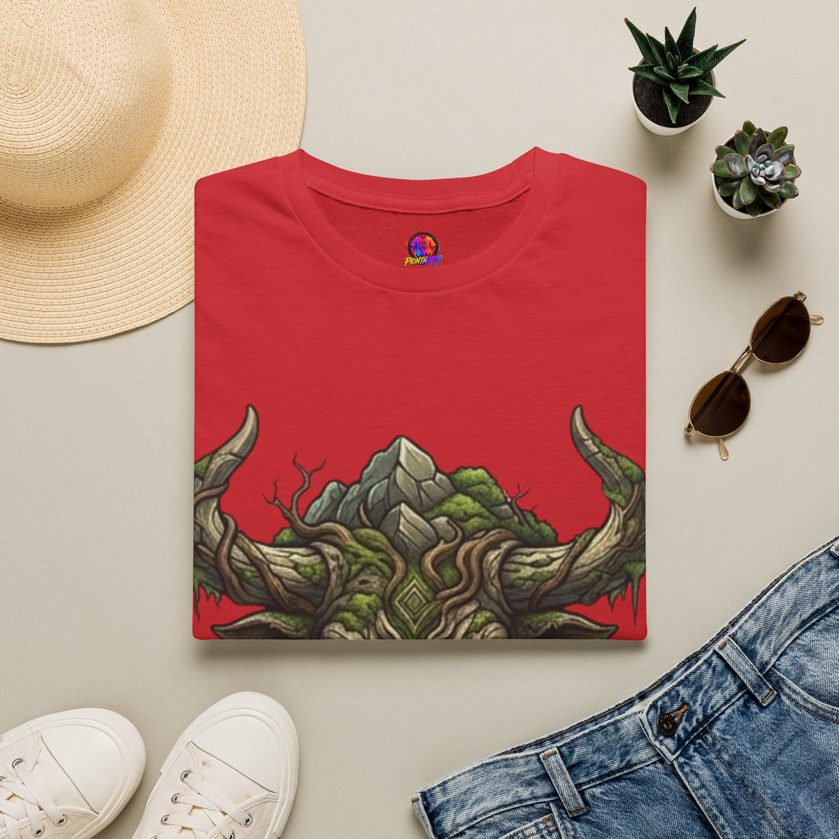 Taurus Greenman Bull T-Shirt — Nature Spirit Woodland Bull Graphic Tee