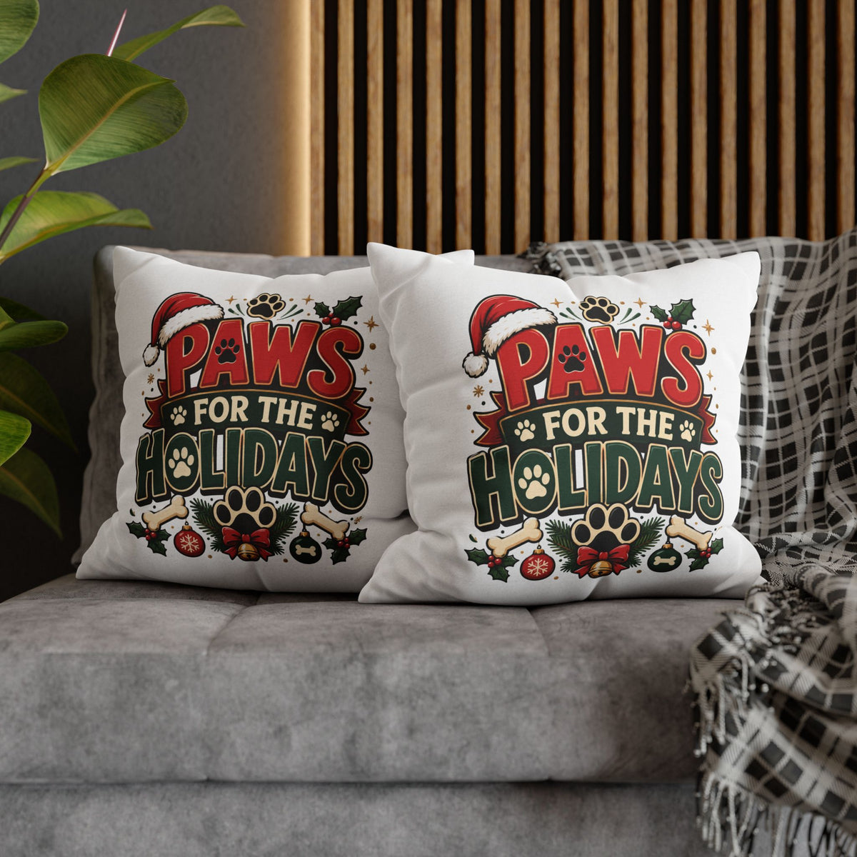 Christmas Paws For The Holidays Pillowcase
