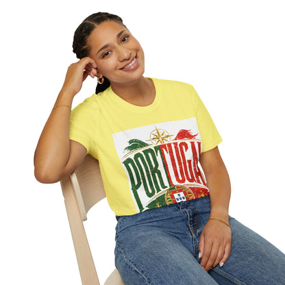 Portugal Vintage Compass T-Shirt — Retro Portuguese Flag Travel Tee