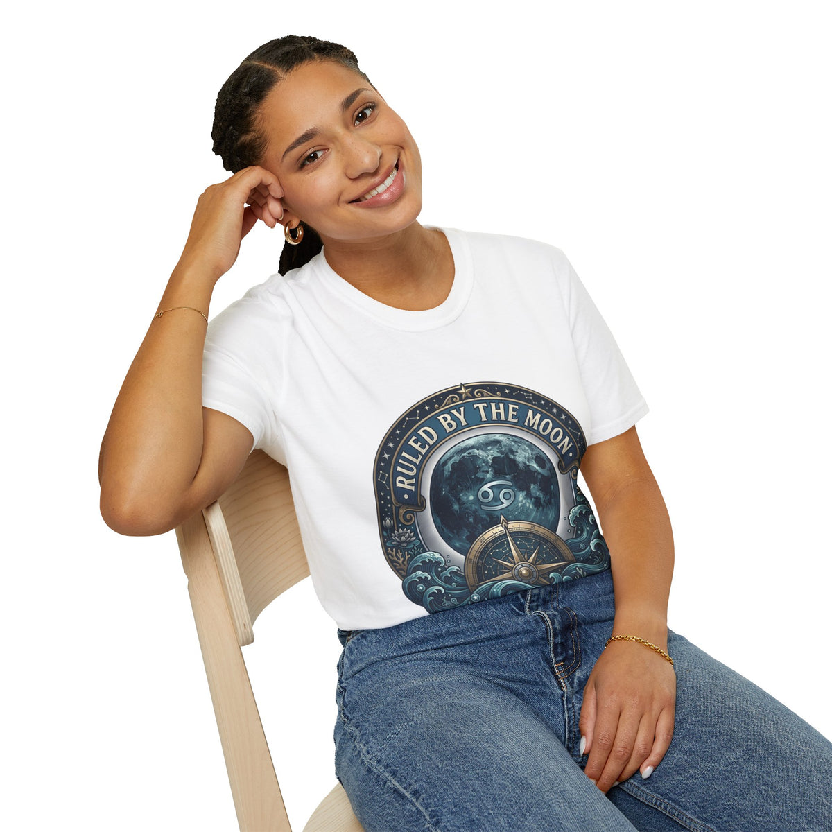 Cancer Zodiac Ruled by the Moon T-Shirt — Celestial Astrology Zodiac Graphic Tee