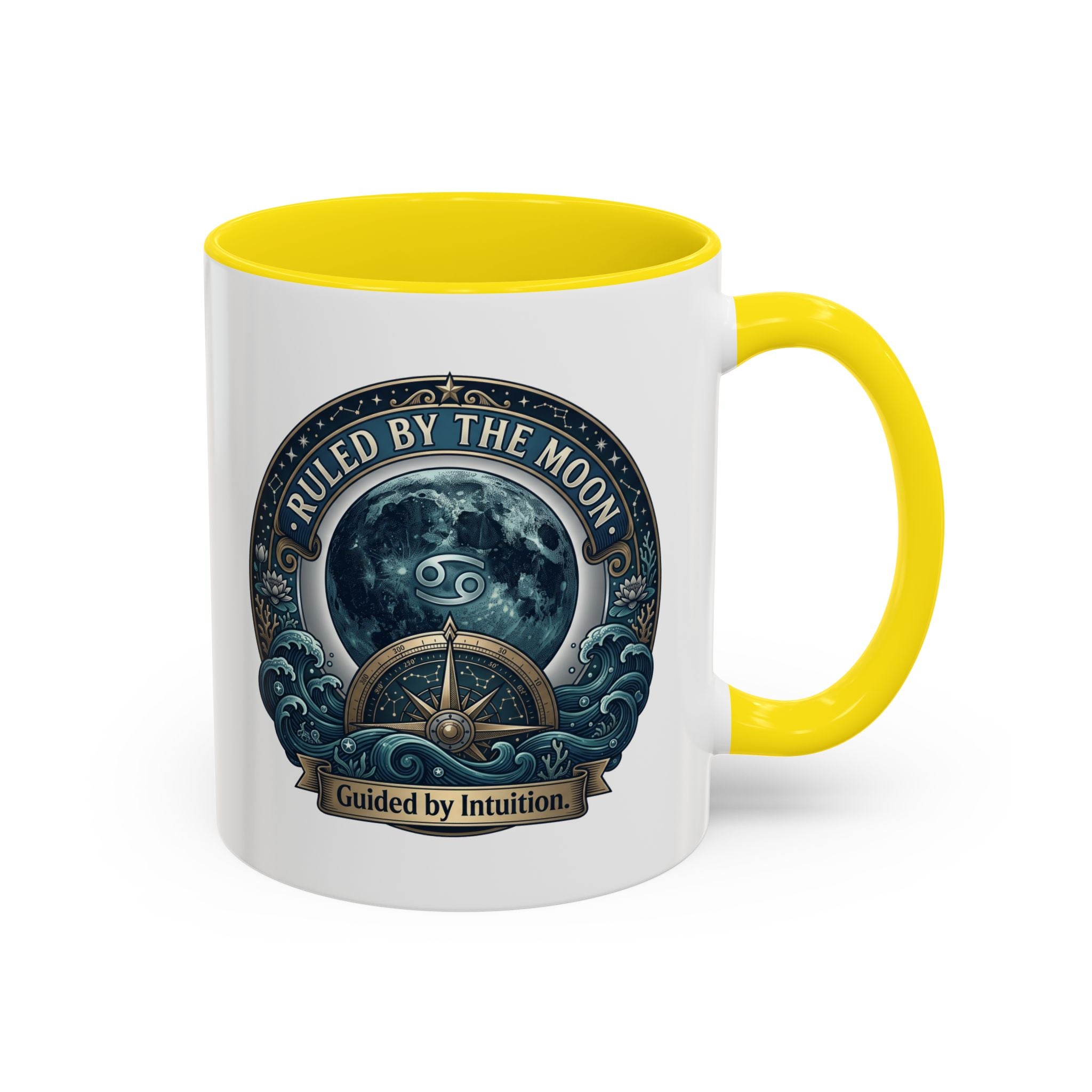 Ruled by the Moon Accent Coffee Mug — Zodiac Cancer Astrology 11/15oz