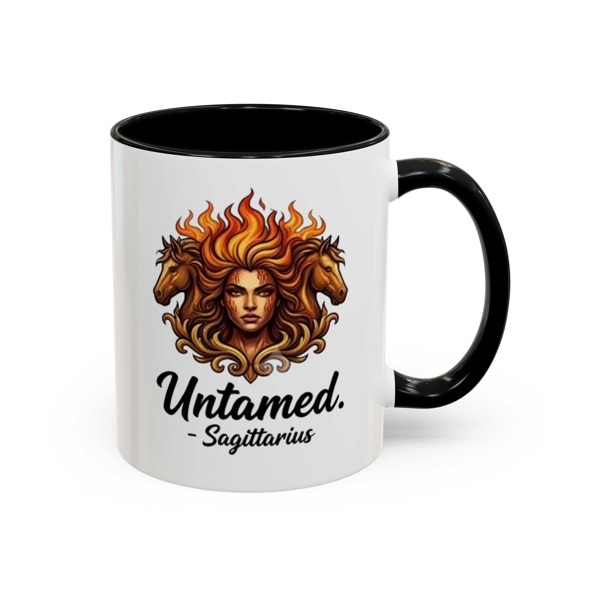 Untamed Sagittarius Coffee Mug — Zodiac Archer Accent Mug (11 oz)