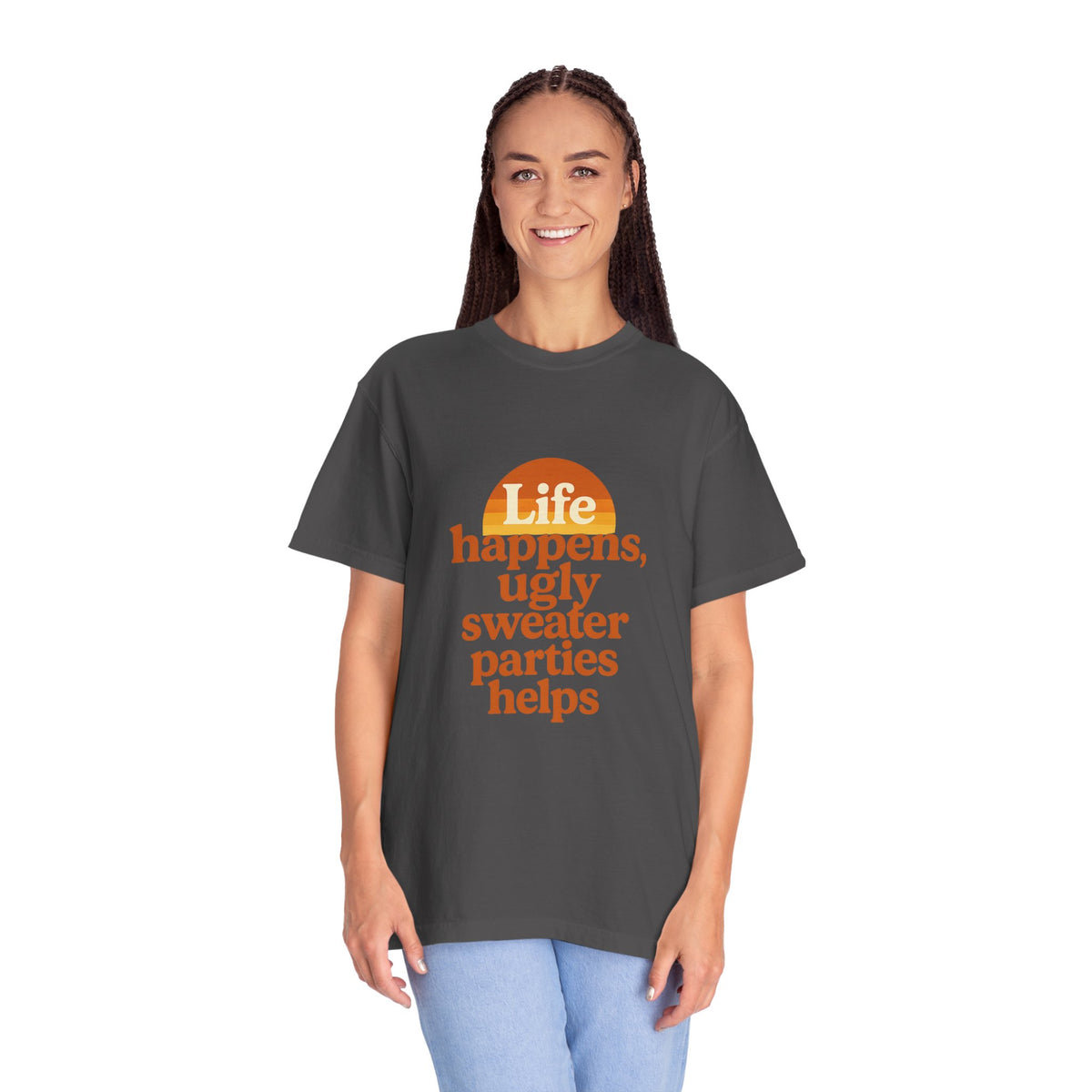Life Happens Ugly Sweater Parties Helps T-Shirt - Trending Now - October 2026