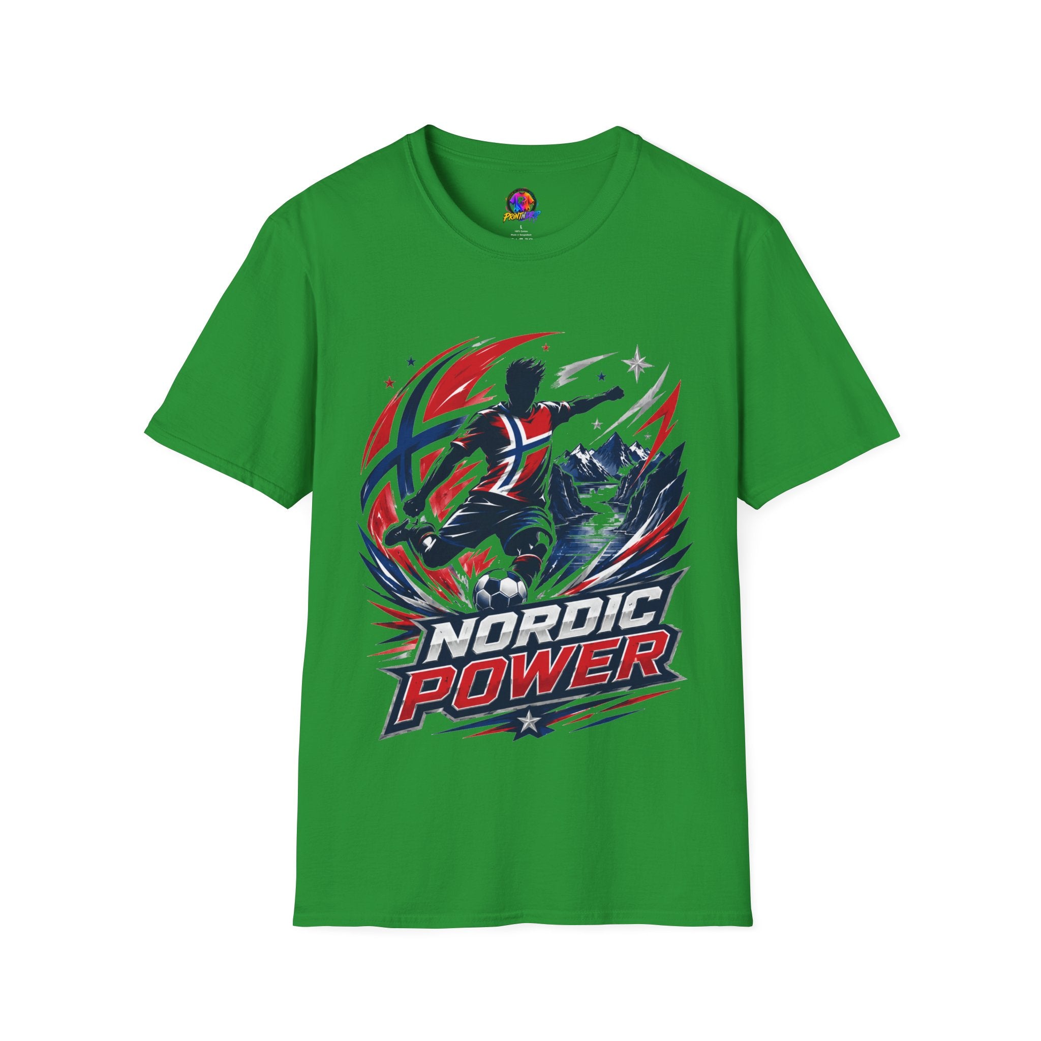 Norway Nordic Power T-Shirt — Viking Flag Silhouette Graphic Tee