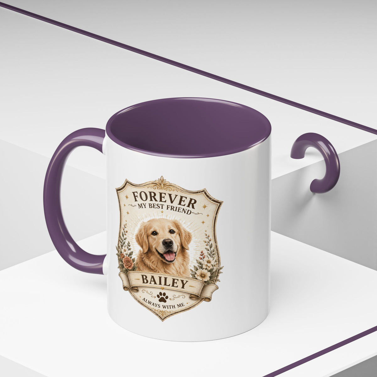 Milo Bailey Dog Dad Mom Golden Retriever Memorial Coffee Mug – “Forever My Best Friend” Personalized Dog Tribute