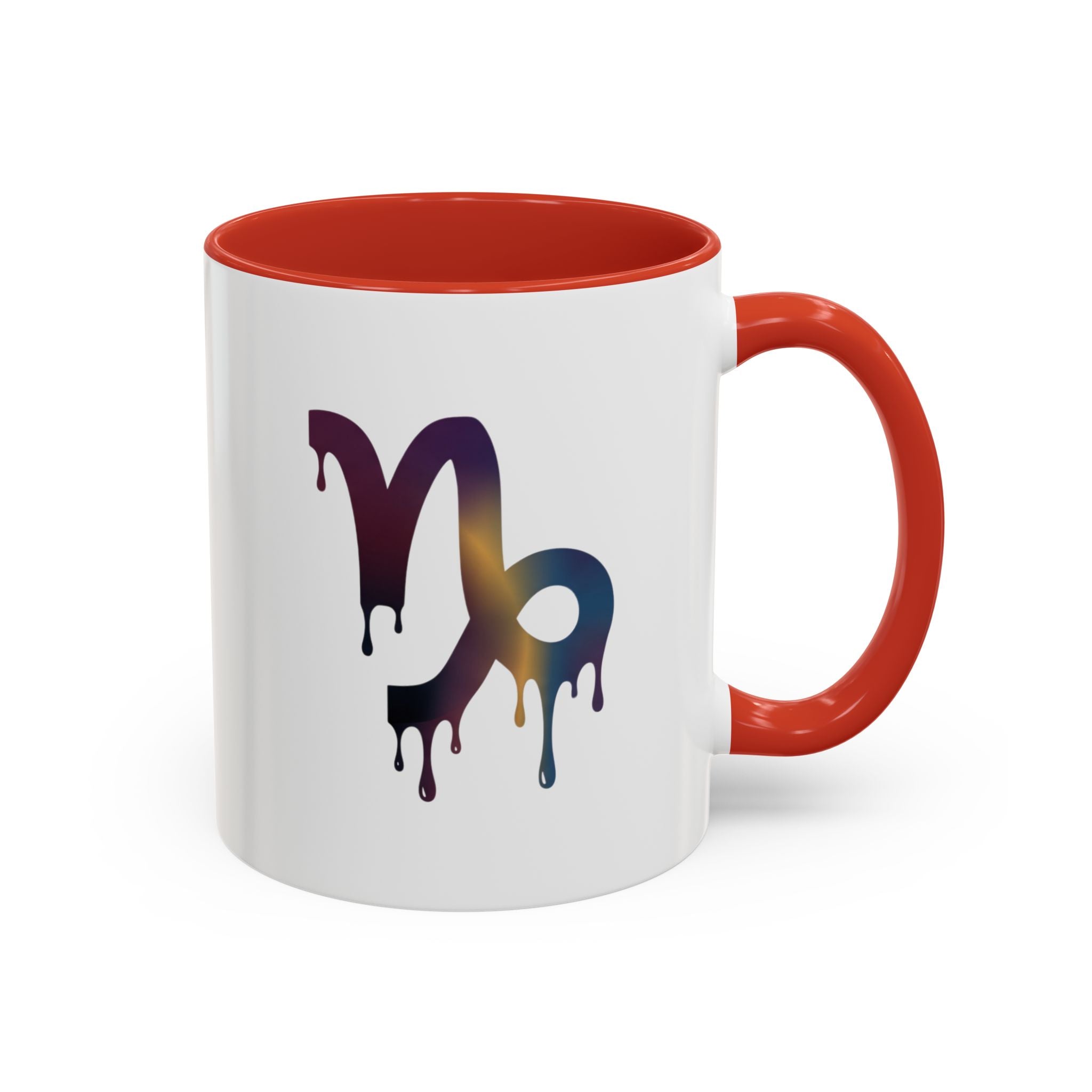 Capricorn Drip Accent Coffee Mug — Zodiac Symbol Gradient
