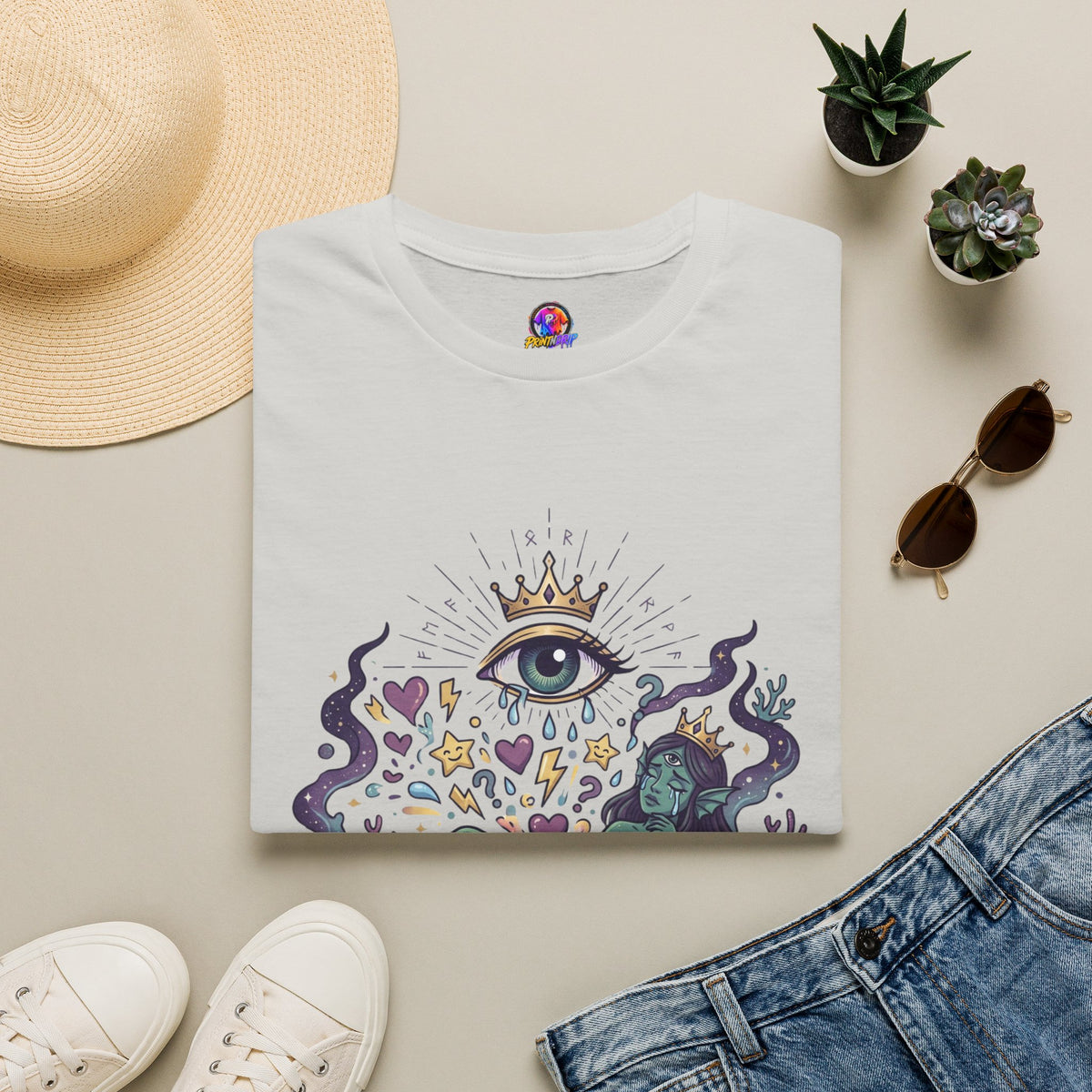 Mystic Eye Graphic T‑Shirt — 'Professional Over‑Feeler' Surreal Tee