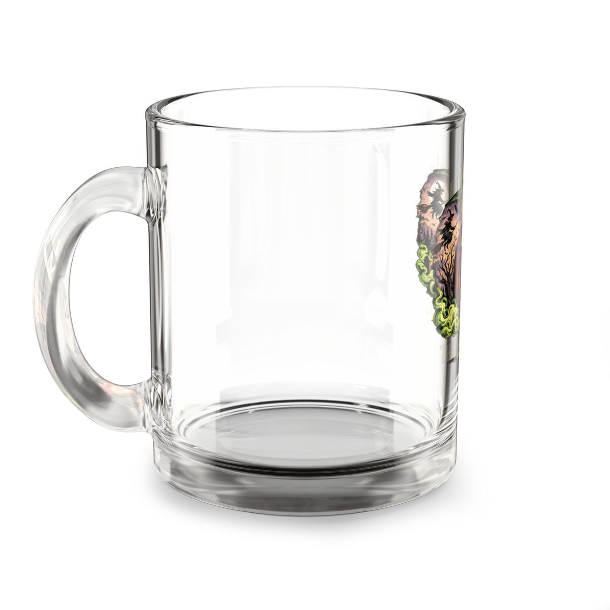 Halloween Glass Mug 10 oz Glass Mug — Halloween Pumpkin Portal Illustration (10 oz)