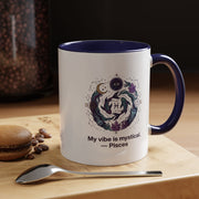 Pisces Zodiac Coffee Mug — "My vibe is mystical" Accent Ceramic Mug