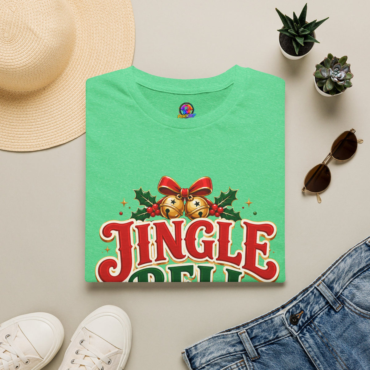 Jingle Bell Crew T-Shirt — Festive Christmas Holiday Tee
