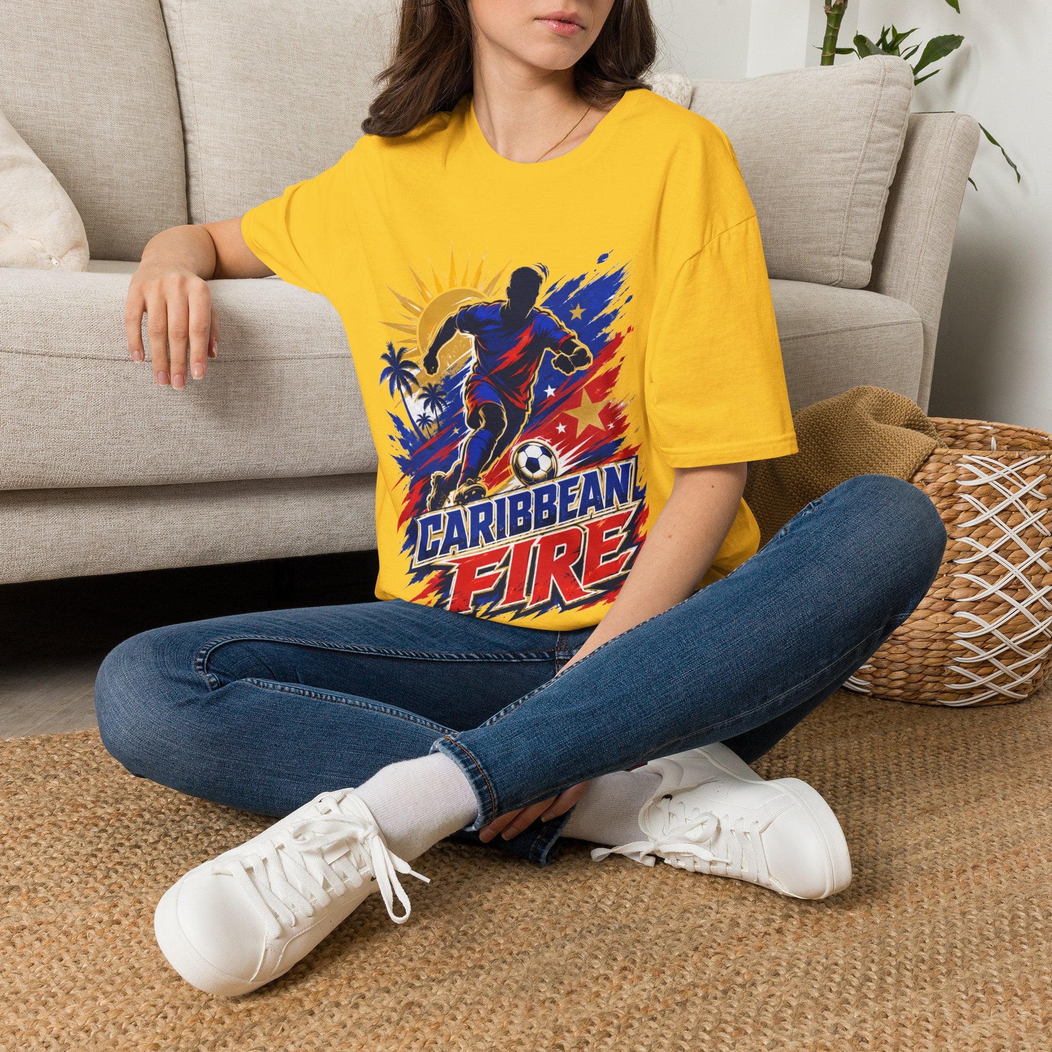 Haiti Soccer T-Shirt — Caribbean Fire Graphic Tee