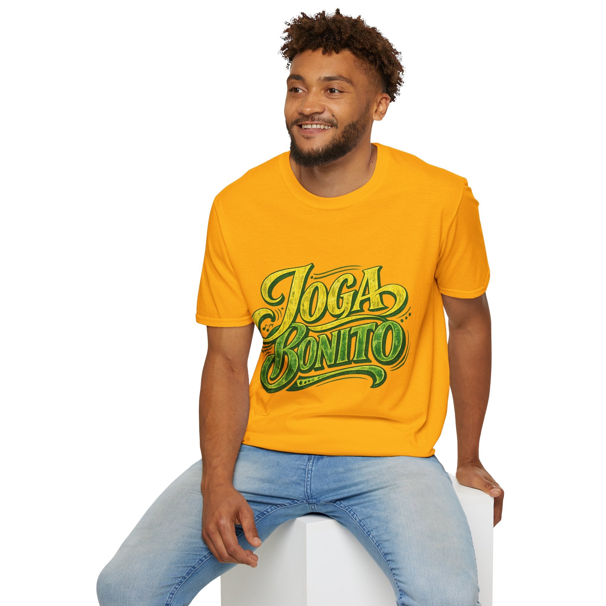 Brazil T-Shirt — 'Joga Bonito' Vintage Soccer Script Tee