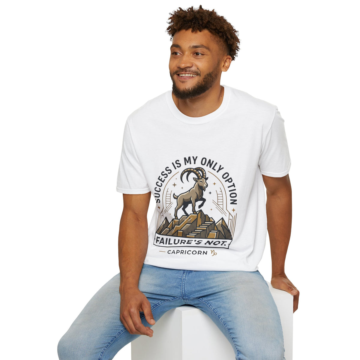 Capricorn Goat T-Shirt — "Success Is My Only Option" Motivational Zodiac Tee