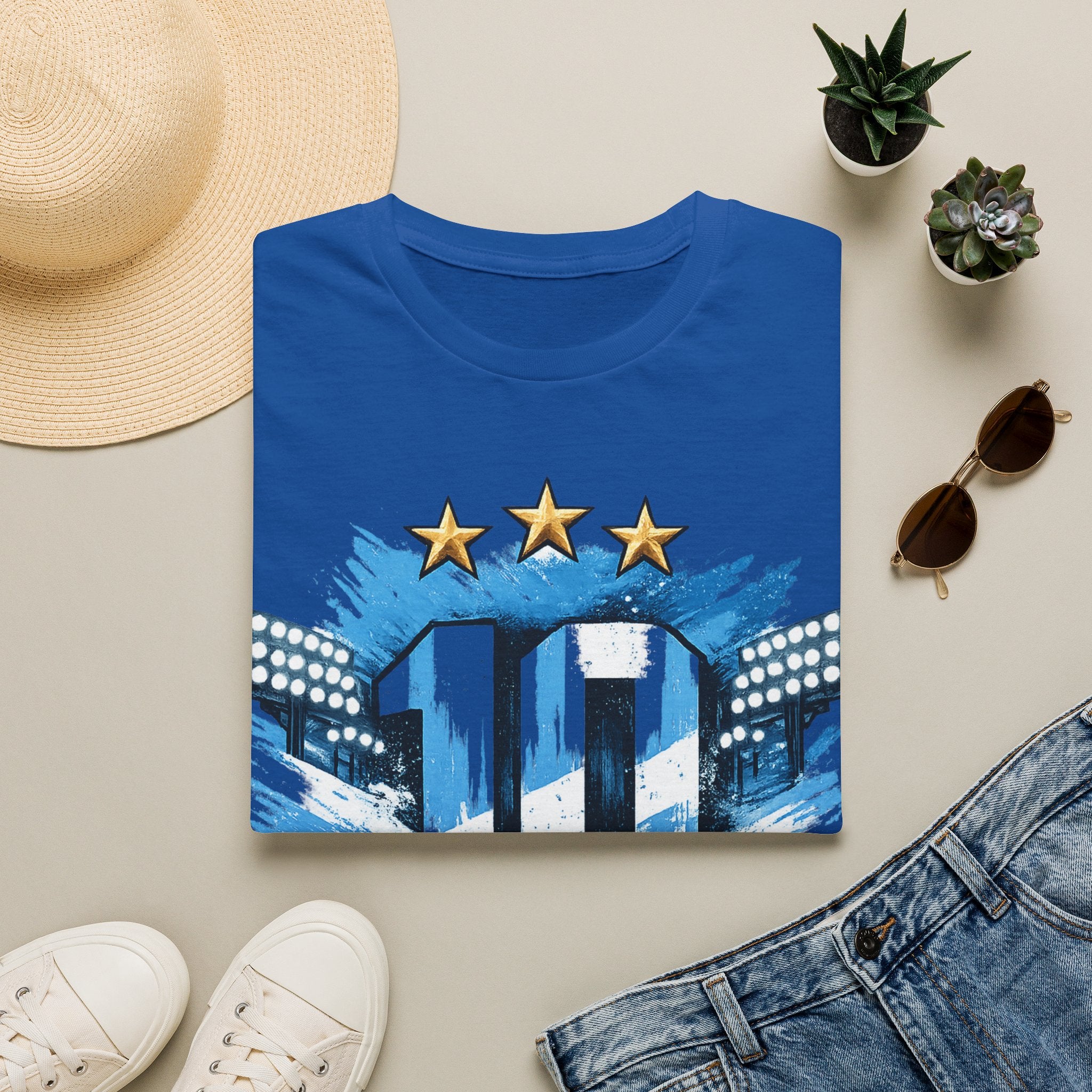 Argentina Soccer Fan T-Shirt — 'La Nuestra' #10 Jersey Design