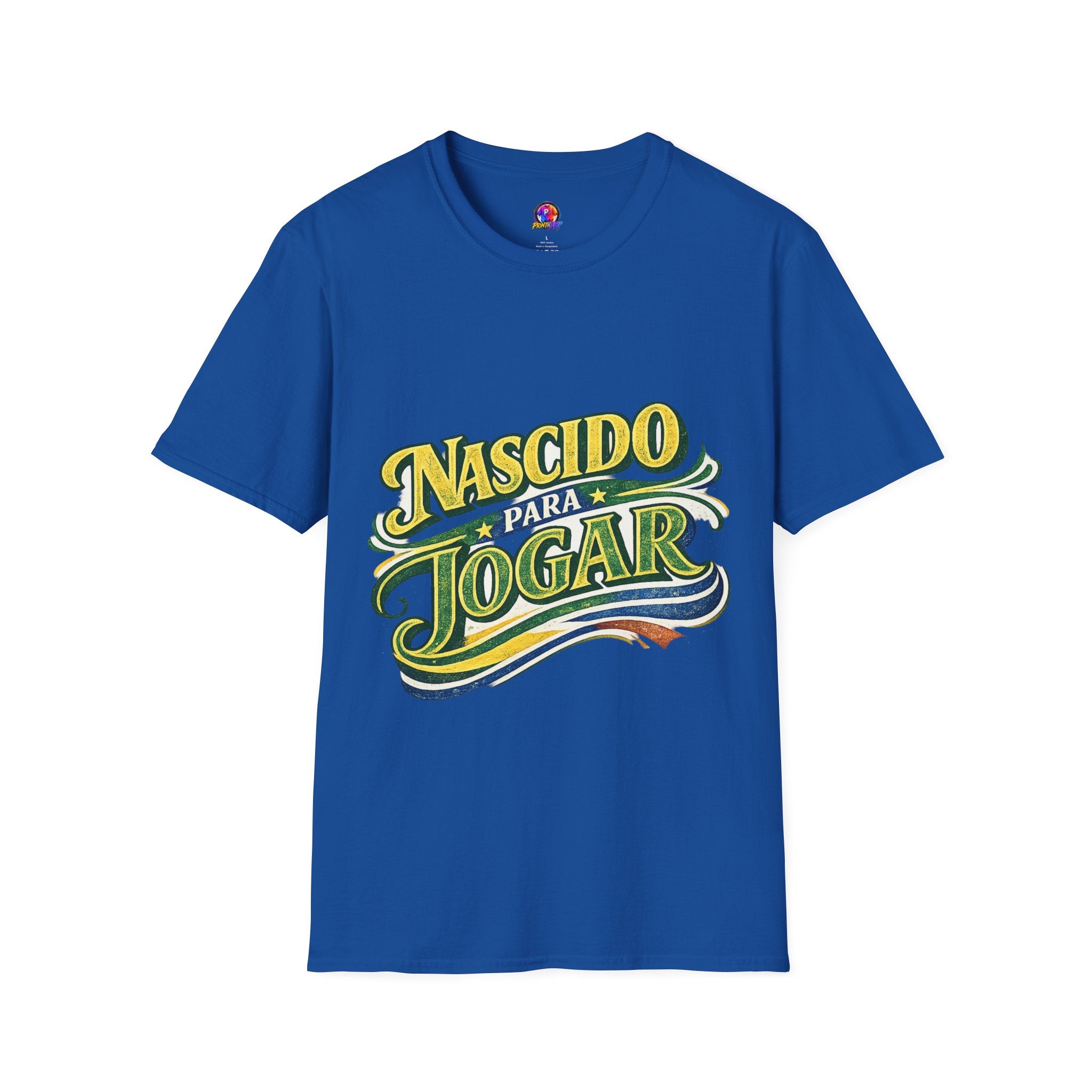 Brazil T‑Shirt — Nascido Para Jogar Vintage Brazilian Soccer Graphic Tee
