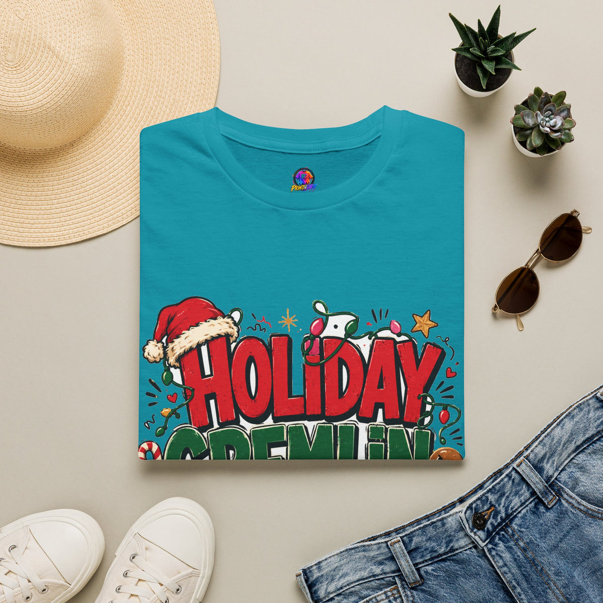 Holiday Gremlin Mode T-Shirt — Christmas Cute Festive Graphic Tee