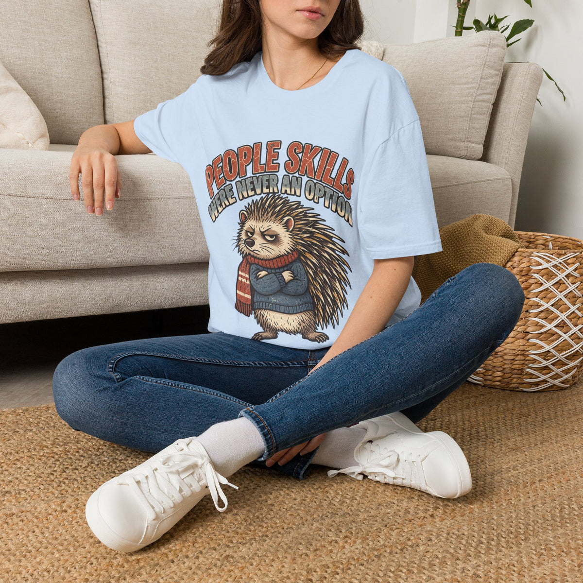 People Skills Were Never An Option T-Shirt — Funny Introvert Porcupine Graphic Tee