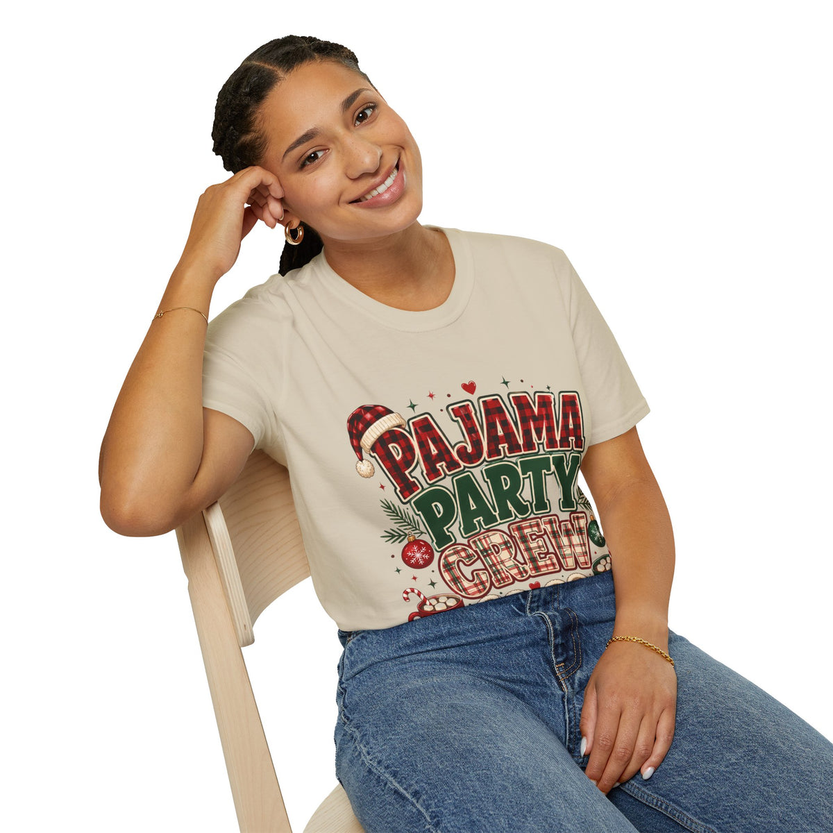 Pajama Party Crew T‑Shirt — Festive Christmas Lounge Tee