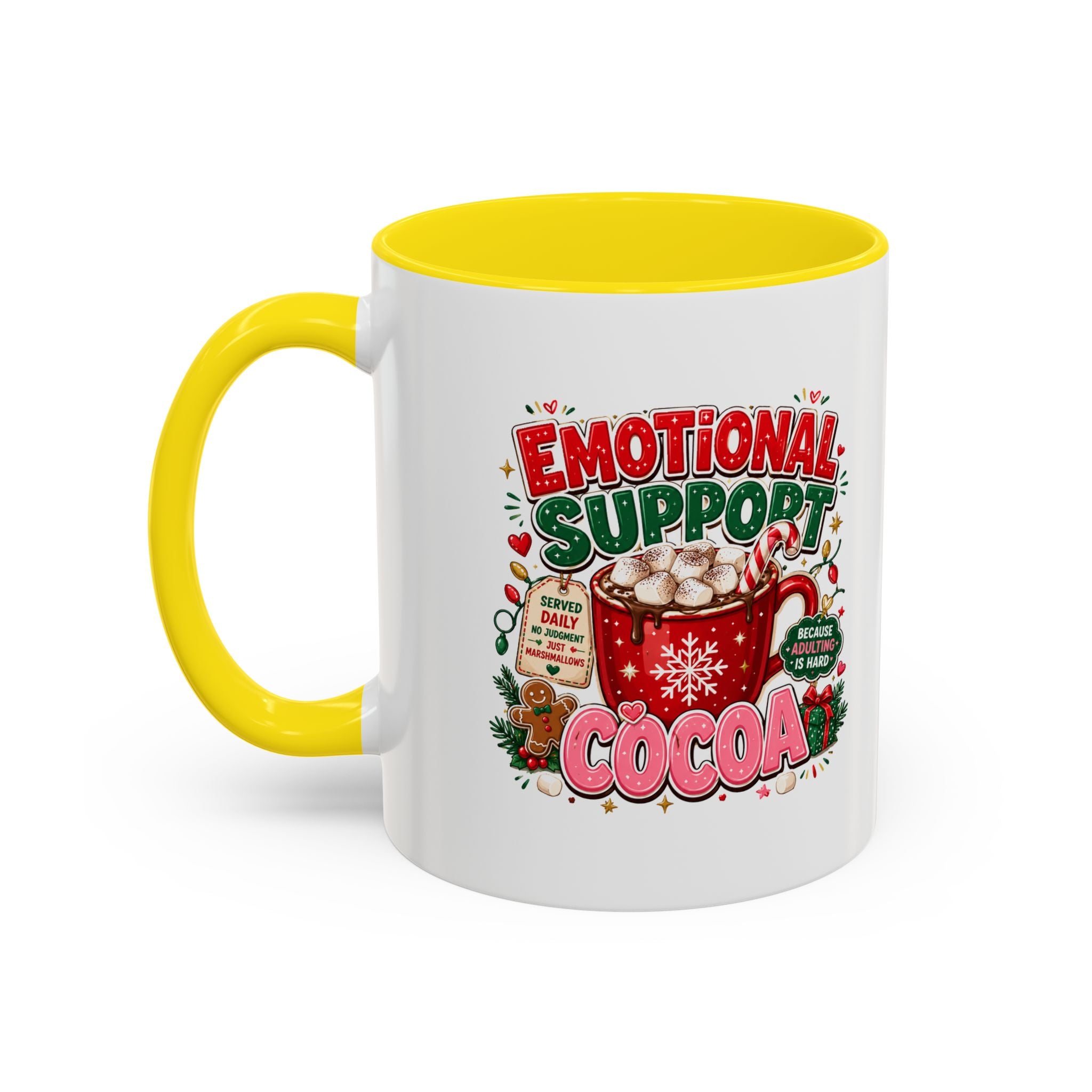 Modern Day Christmas  Emotional Support Cocoa Mug — Festive Hot Chocolate Christmas Coffee Cup (11/15oz)