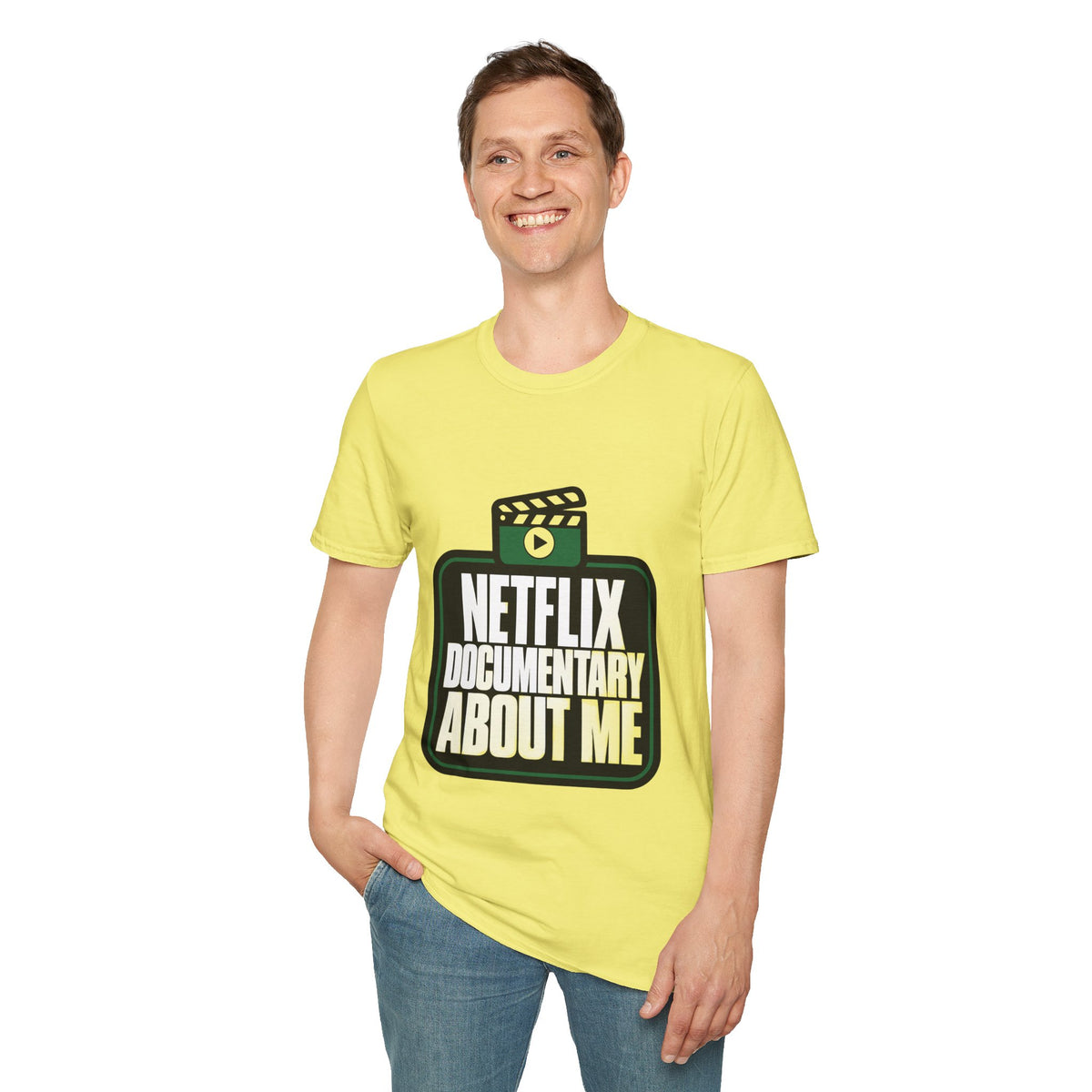 Netflix Documentary About Me Green Block Badge T-Shirt - Funny Sarcastic Pop Culture Tee - Trending Now - September 2026