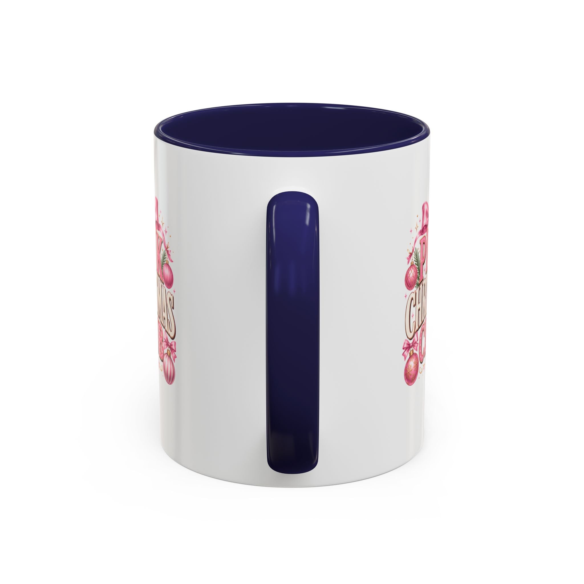 Pink Christmas Club Accent Coffee Mug — Festive Holiday Coffee Cup