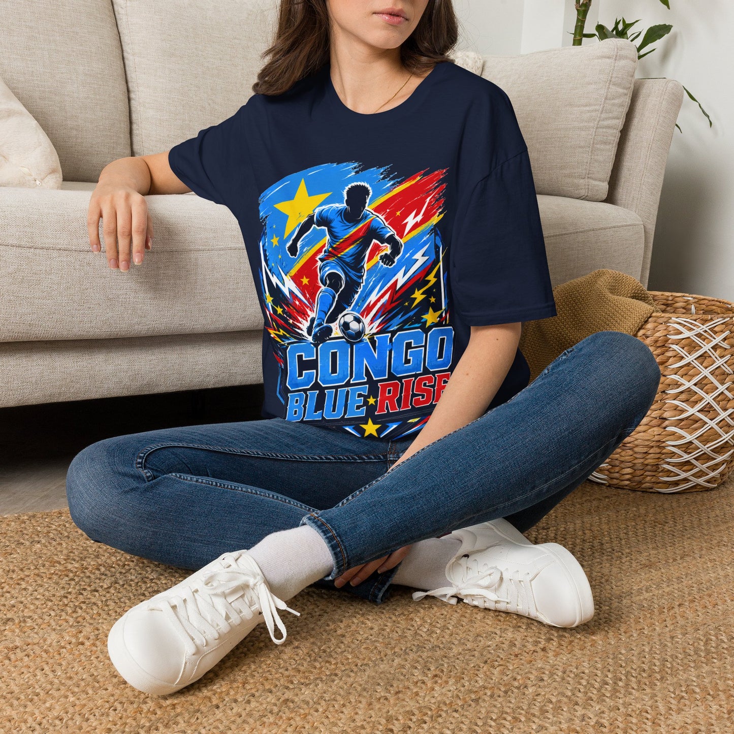 Congo Soccer T-Shirt — Congo Blue Rise Football Fan Tee