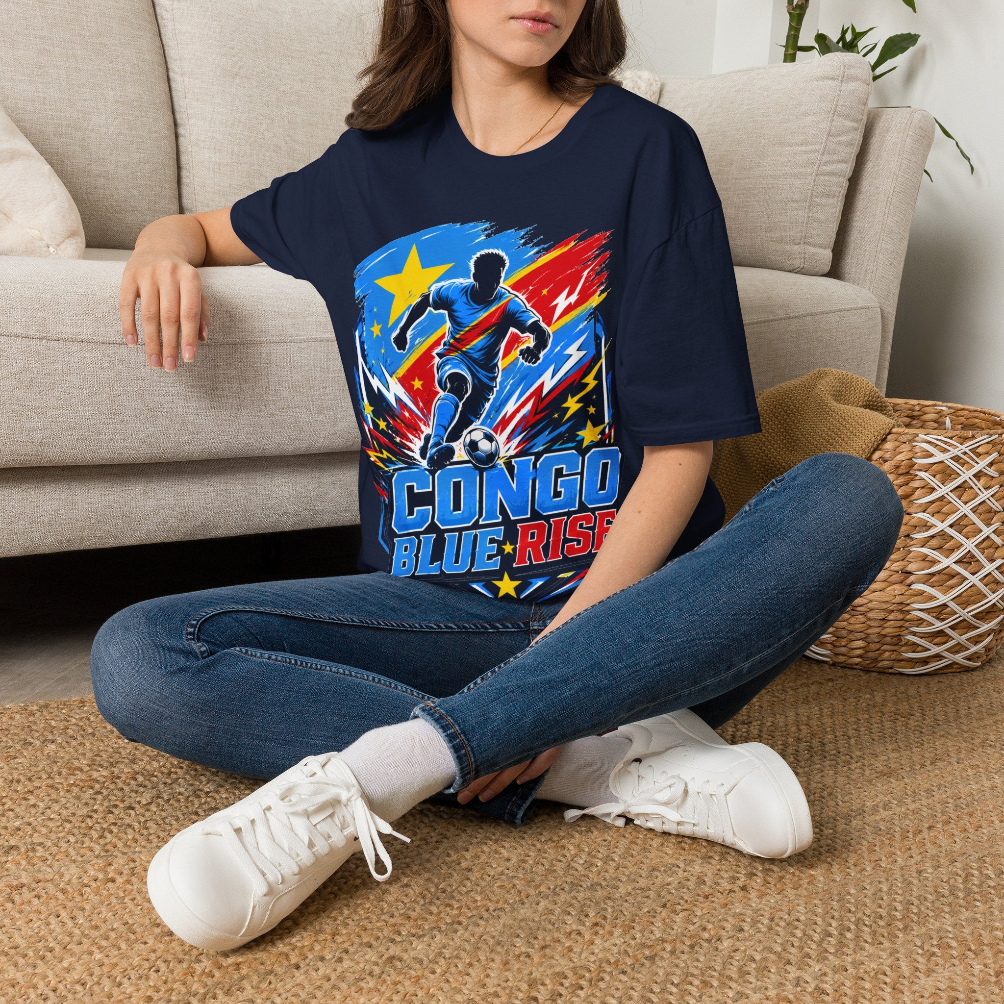 Congo Soccer T-Shirt — Congo Blue Rise Football Fan Tee