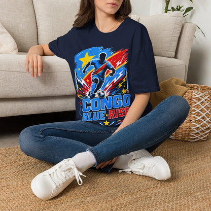 Congo Soccer T-Shirt — Congo Blue Rise Football Fan Tee