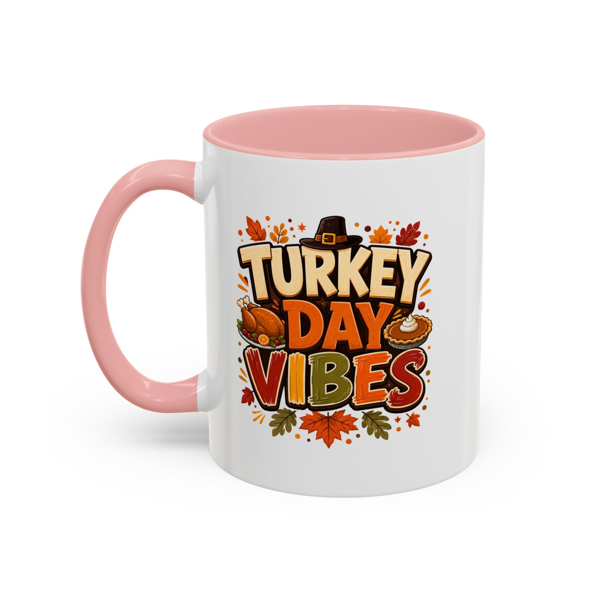 Thanksgiving Mug Turkey Day Vibes Accent Mug — Thanksgiving Coffee Cup