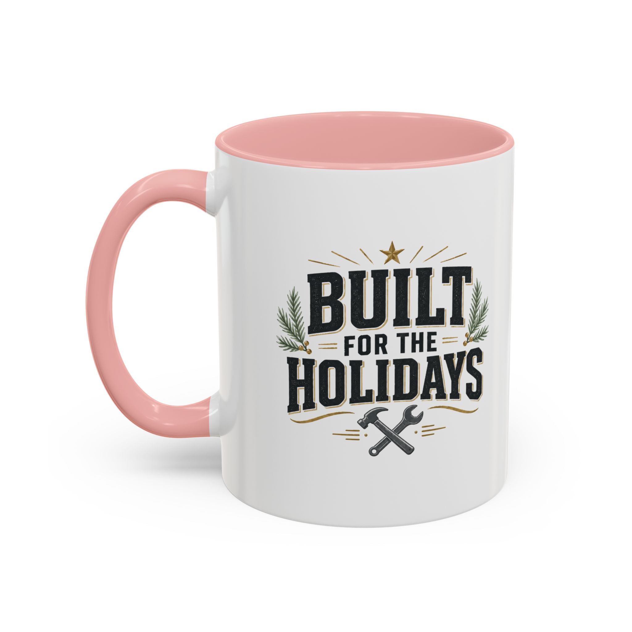 Christmas Built for the Holidays Accent Coffee Mug – Holiday Workshop Coffee Cup