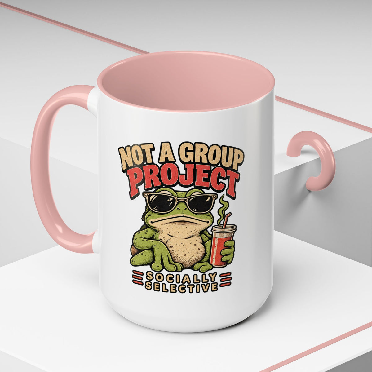 Funny And Witty "Not A Group Project" Accent Coffee Mug (11, 15oz)
