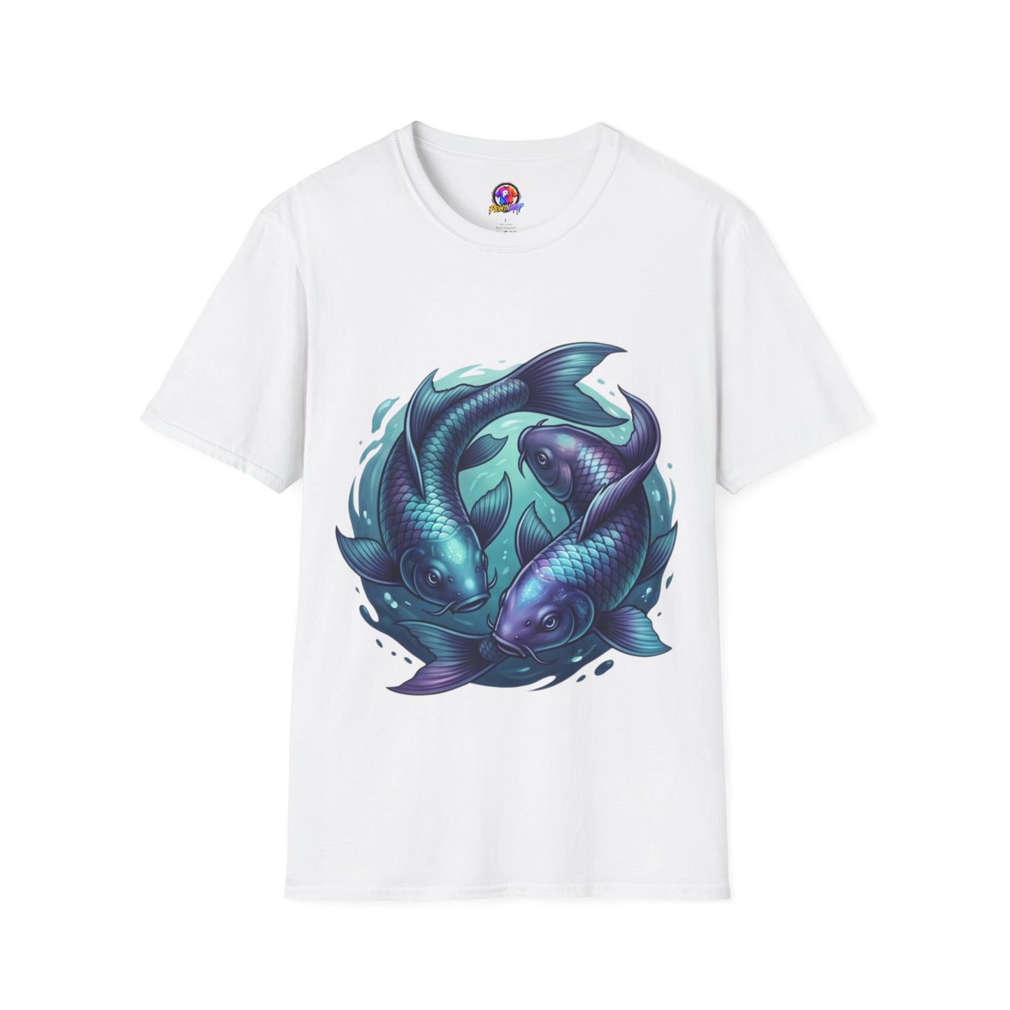 Koi Fish Circle T-Shirt — Artistic Yin Yang Aquatic Tee