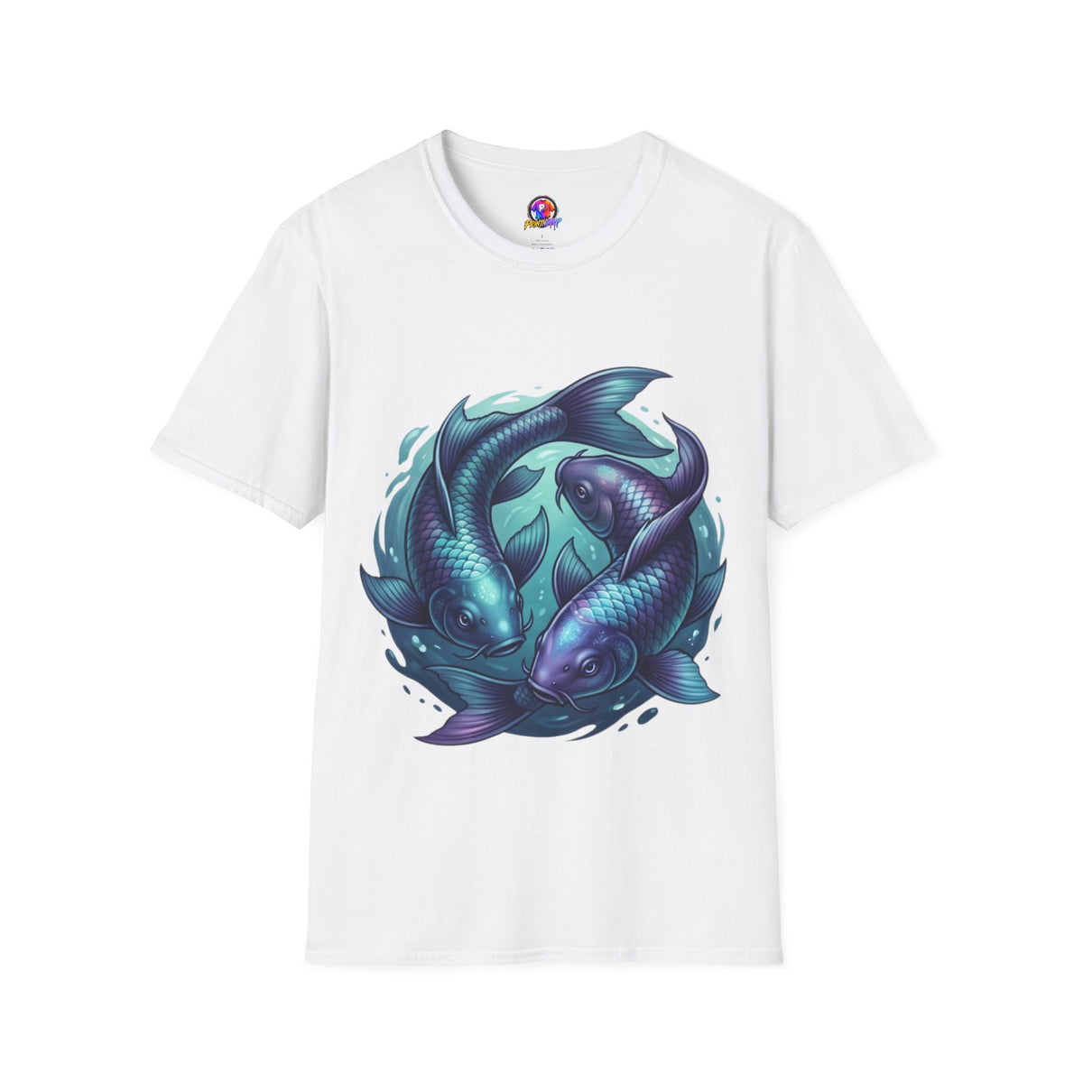 Koi Fish Circle T-Shirt — Artistic Yin Yang Aquatic Tee